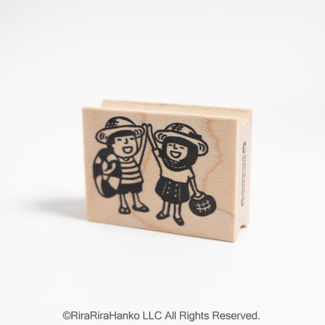 【まもるとみよこの夏休み】デザインはんこ30x40mm_R1337