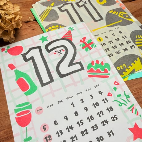 【予約注文】9月13日までのご注文で20％OFF！【2027カレンダー】RiraRiraはんこ壁掛けカレンダー2027_CR2027