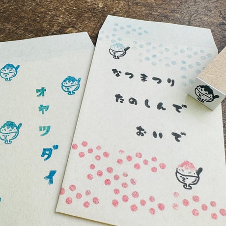 【かき氷15mm角】デザインはんこ15x15mm_R987