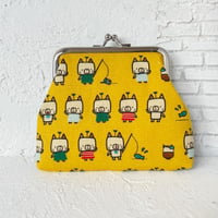 半分デニムなにゃんこのお財布（イエロー）