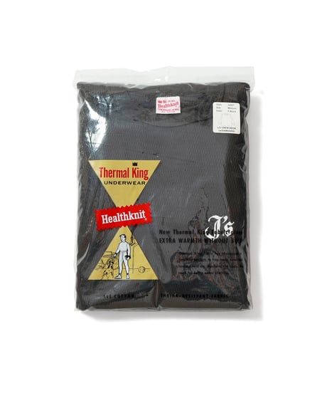 【J's】Healthknit Thermal King Raschel Honeycomb Crew Damage LS