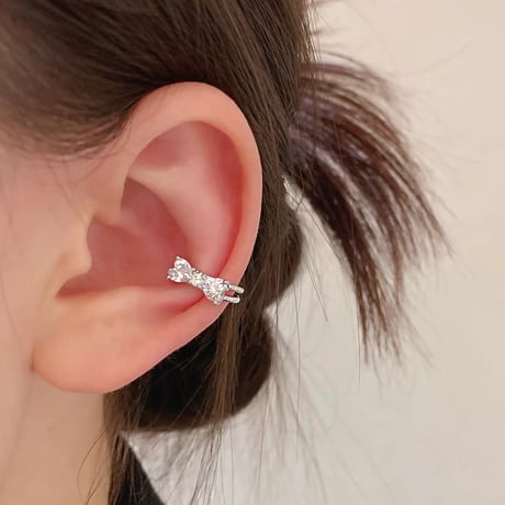 Ribbon thin ear cuff【R0571】