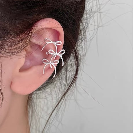 Three ribbon ear cuff【R0574】