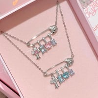 Cross pin charm necklace【R0584】
