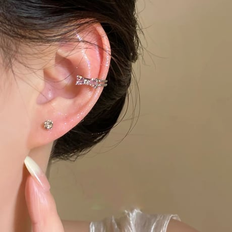 Ribbon thin ear cuff【R0571】