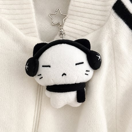 ヘッドホンマフラーねこちゃんキーホルダー【S0230】