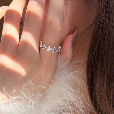 Blue flower ring【R0601】