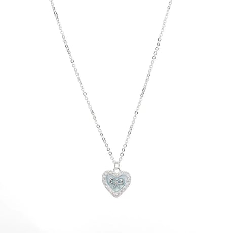 Heart ribbon girly necklace【R0585】