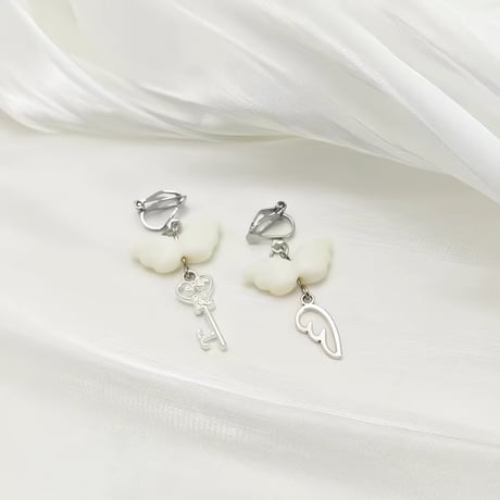 Angel & star charm earring【R0581】
