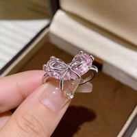 Heart pink ribbon ring【R0593】