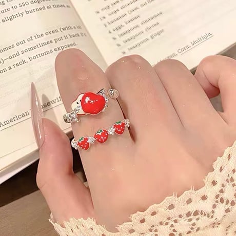 Apple & strawberry ring【R0583】
