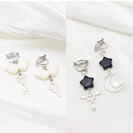 Angel & star charm earring【R0581】