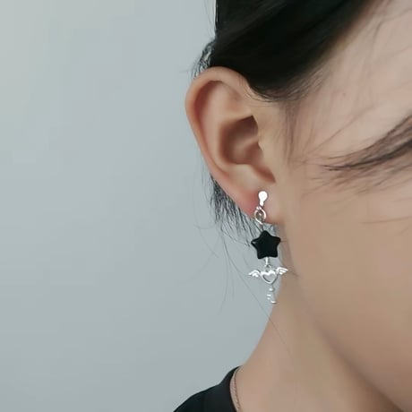 Angel & star charm earring【R0581】