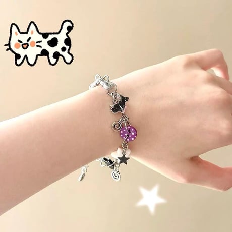 Cat charm bracelet【R0556】