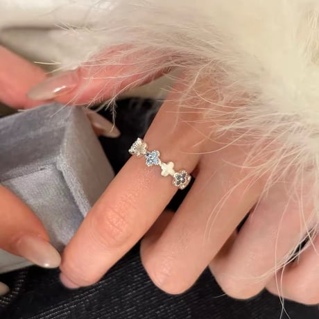 Blue flower ring【R0601】