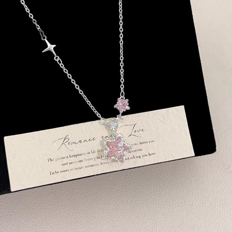 Colorful clear star necklace【R0591】
