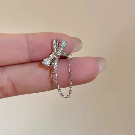 Ribbon chain ear cuff【R0573】