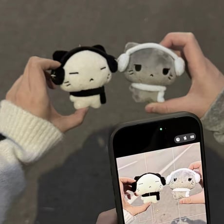 ヘッドホンマフラーねこちゃんキーホルダー【S0230】