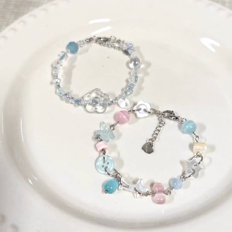Clear beads bracelet【R0560】