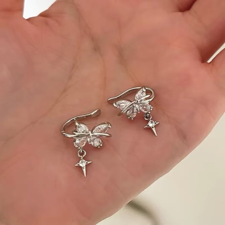 Butterfly charm ear cuff【R0579】