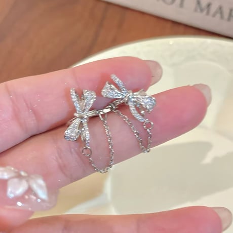 Ribbon chain ear cuff【R0573】