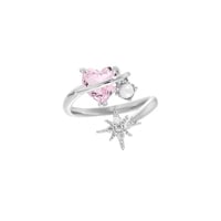 Pink heart rolled ring【R0551】