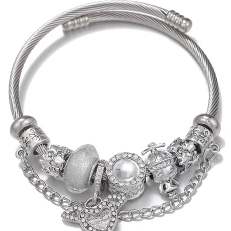 Silver charm bracelet【R0555】