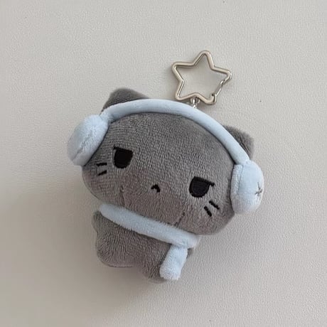 ヘッドホンマフラーねこちゃんキーホルダー【S0230】