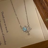 Double star silhouette necklace【R0586】