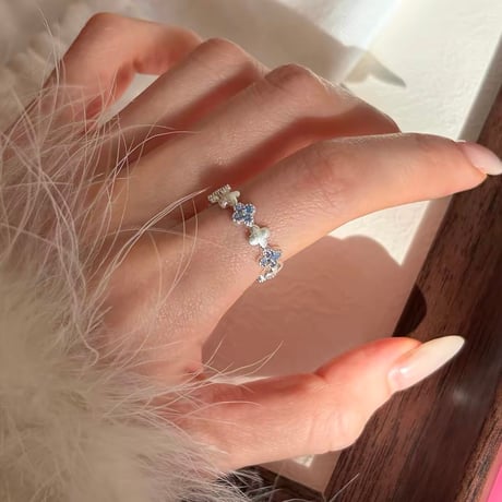 Blue flower ring【R0601】