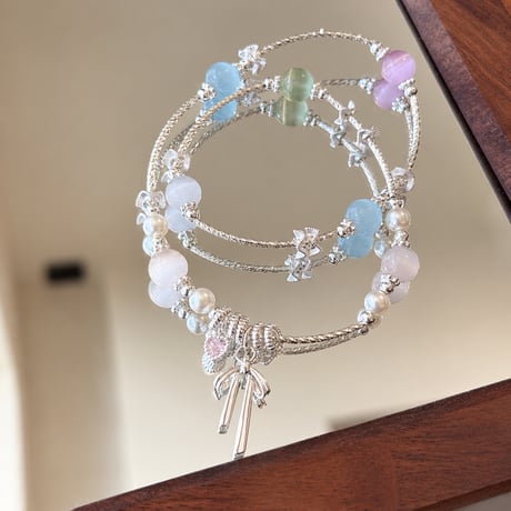 Ribbon color ball bracelet【R0567】