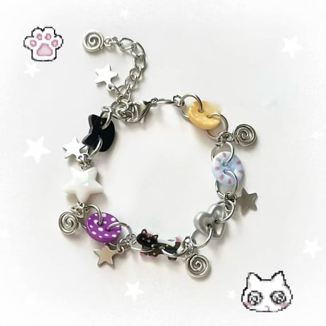 Cat charm bracelet【R0556】