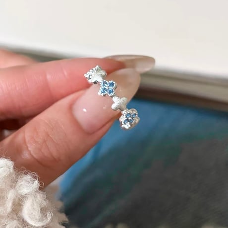 Blue flower ring【R0601】
