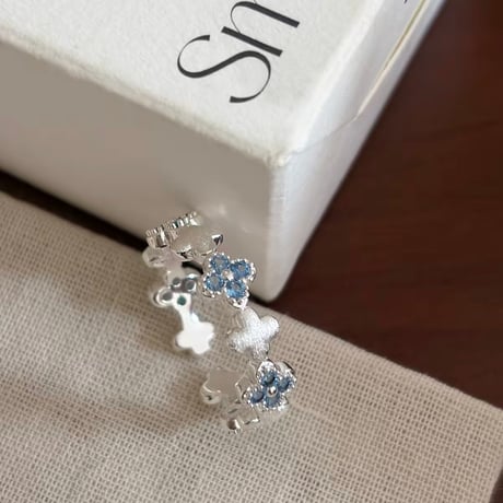 Blue flower ring【R0601】