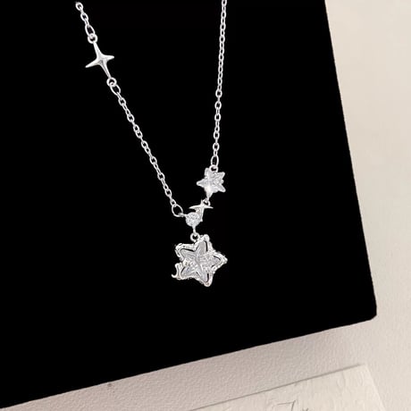 Colorful clear star necklace【R0591】