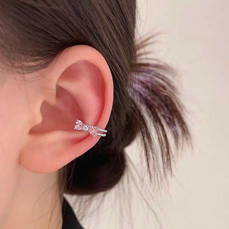 Ribbon thin ear cuff【R0571】