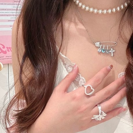 Cross pin charm necklace【R0584】