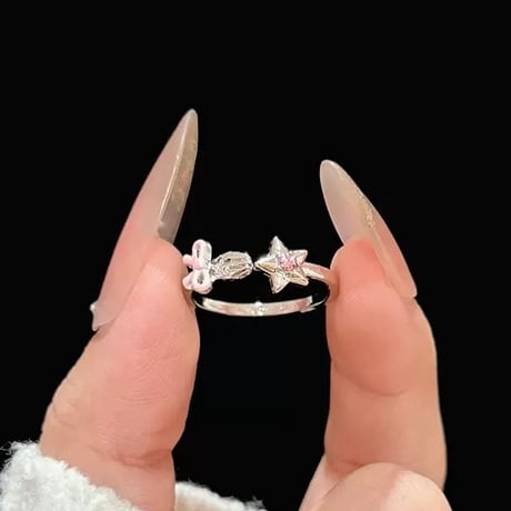 Star fork ribbon ring【R0600】