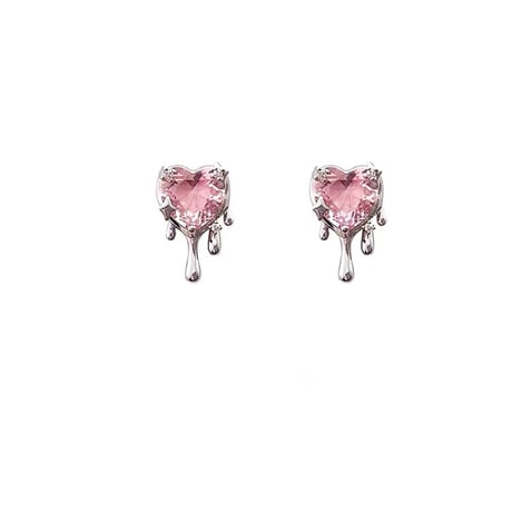 Meltpink heartearring【R0575】