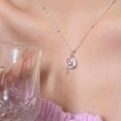 Kirakira moon necklace【R0588】