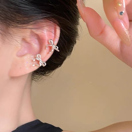Two ribbon ear cuff【R0572】