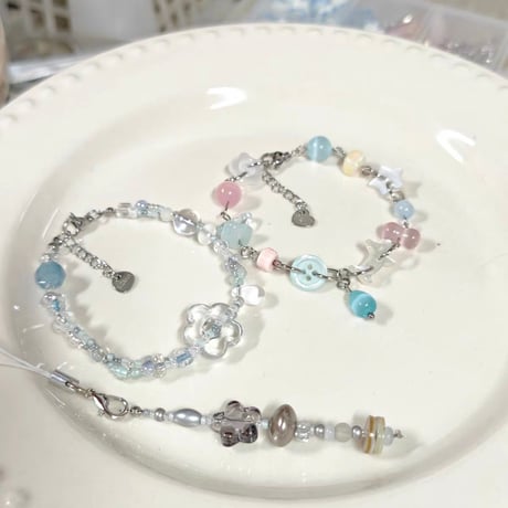 Clear beads bracelet【R0560】