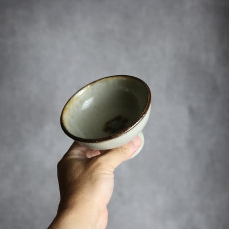 3.5寸 高杯鉢2 印花 やちむん 陶器 榮一工房:7013157　※高台ヒビ