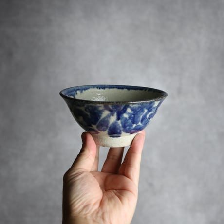 4寸マカイ2 呉須 唐草 やちむん 陶器 榮一工房:7013034