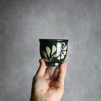 湯呑 呉須釉 蝋抜 唐草 やちむん 陶器 真南風工房:7011021