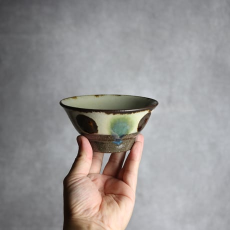 4寸マカイ1 三彩 点打 やちむん 陶器 漂窯:7010010