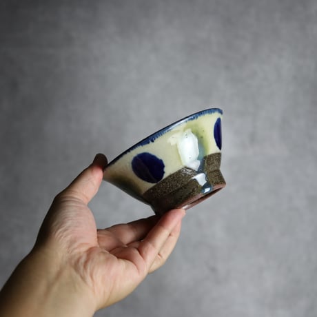 4寸マカイ1 呉須 緑釉 点打 やちむん 陶器 漂窯:7010010