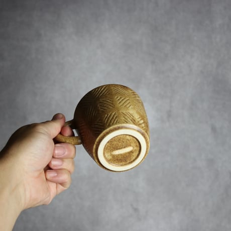 マグカップ1 縞パターン ブラウン やちむん 陶器 cerca:7025038