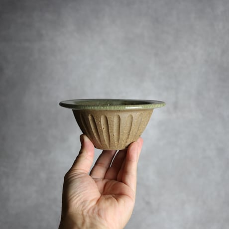 しのぎ小鉢 大3 灰釉 やちむん 陶器 仁陶器工房:7023078