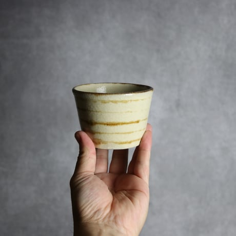 そば猪口1 飴釉 線 やちむん 陶器 北窯 松田共司工房:7004031